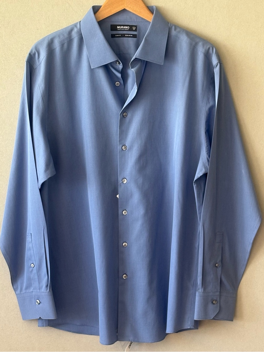 Murano Men’s Blue Dress Shirt - Classic Spread Collar NWT 17 1/2